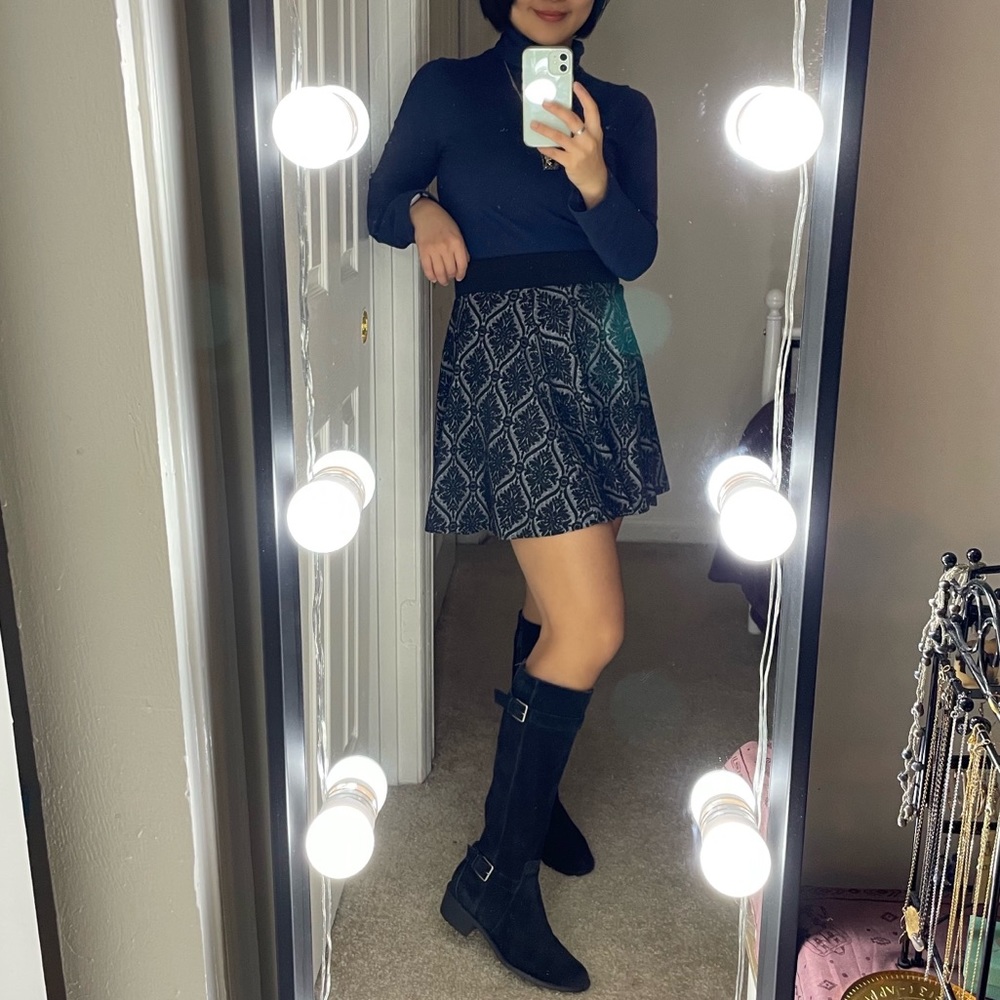 Cole Han knee high suede boots, size 6 1/2 B, waterproof, adjustable buckles